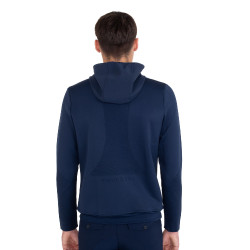 Sweat technique Equestro homme avec capuche et empiècements en micro mesh Marine blazer Bleu marine