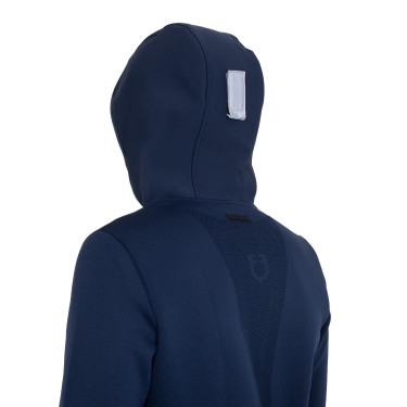 Sweat technique Equestro homme avec capuche et empiècements en micro mesh Marine blazer Bleu marine