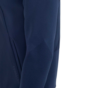 Sweat technique Equestro homme avec capuche et empiècements en micro mesh Marine blazer Bleu marine