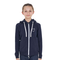 Sweat à capuche Equestro zippé unisexe pour enfants Marine blazer Bleu marine