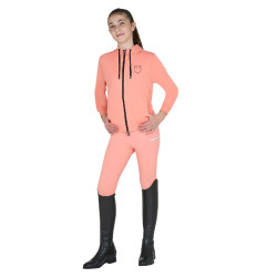 Sweat à capuche Equestro zippé unisexe pour enfants Fleur du désert Rose