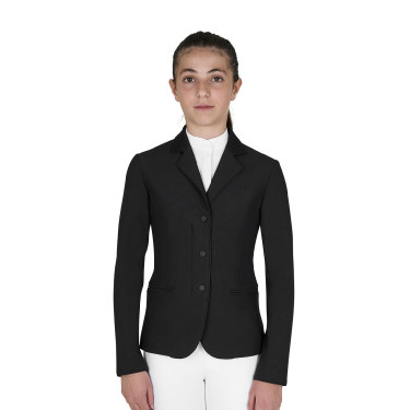Veste de concours Equestro enfant unisexe zippée et à boutons Noir