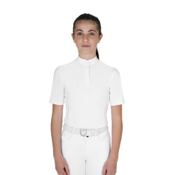 Kinderwedstrijdpolo slim fit met knopen Wit