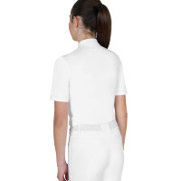 Polo de concours Equestro fille coupe slim avec boutons Fleur du désert Rose Polo de concours Equestro fille coupe slim avec boutons Fleur du désert Rose