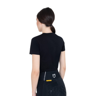 T-shirt Equestro femme Horse Love en coton Noir