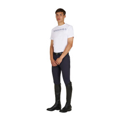 T-shirt Equestro basique homme avec inscription sur la poitrine Blanc