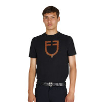 Basic T-shirt voor heren met glanzend logo Wit / kersentomaat