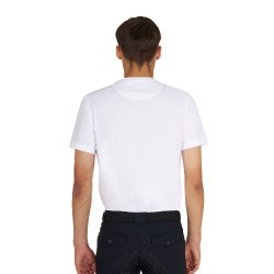 Basic T-shirt voor heren met glanzend logo Wit / kersentomaat