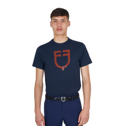 Basic T-shirt voor heren met glanzend logo Marine / marine Blauw