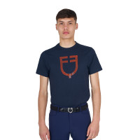 T-shirt Equestro basique homme avec logo brillant Marine / marine Bleu T-shirt Equestro basique homme avec logo brillant Marine / marine Bleu