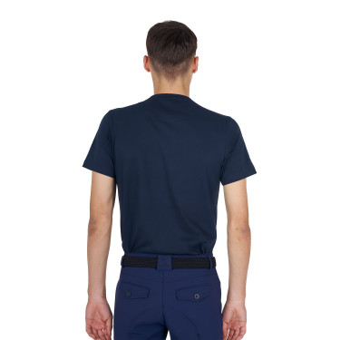 Basic T-shirt voor heren met glanzend logo Marine / marine Blauw