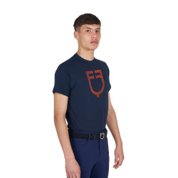 Basic T-shirt voor heren met glanzend logo Marine / marine Blauw