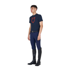 Basic T-shirt voor heren met glanzend logo Marine / marine Blauw