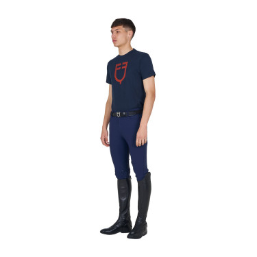 Basic T-shirt voor heren met glanzend logo Marine / marine Blauw
