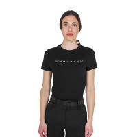 T-shirt Equestro femme en coton logo laminé Noir