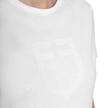 T-shirt basique Equestro femme logo brillant ton sur ton Blanc T-shirt basique Equestro femme logo brillant ton sur ton Blanc