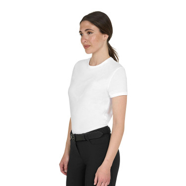 T-shirt basique Equestro femme logo brillant ton sur ton Blanc T-shirt basique Equestro femme logo brillant ton sur ton Blanc