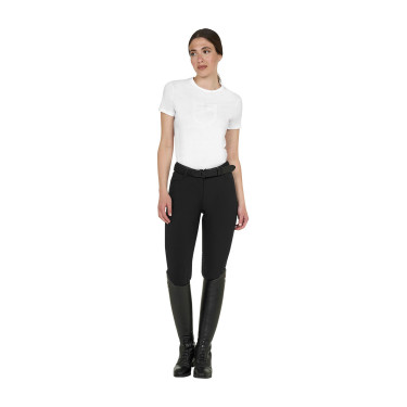 T-shirt basique Equestro femme logo brillant ton sur ton Blanc T-shirt basique Equestro femme logo brillant ton sur ton Blanc