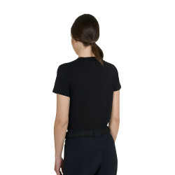 T-shirt Equestro femme strass en coton Noir