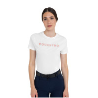 Dames T-shirt met strass van katoen Wit