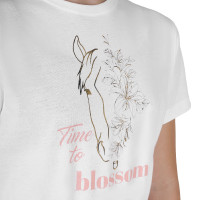 T-shirt Equestro fille Time to Blossom en coton Blanc