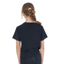 Meisjes-T-shirt Time to Blossom van katoen Marine Marineblauw