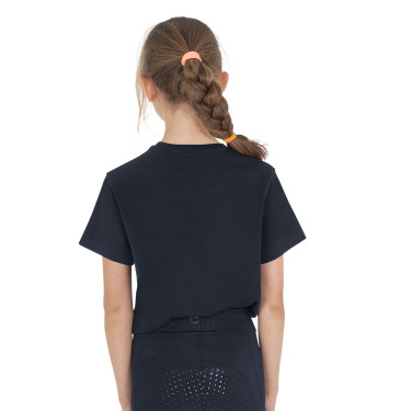 Meisjes-T-shirt Time to Blossom van katoen Marine Marineblauw