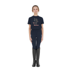 T-shirt Equestro fille Time to Blossom en coton Marine Bleu marine