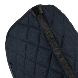 Tapis de selle de saut Equestro en tissu technique effet denim Blue denim