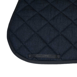 Tapis de selle de saut Equestro en tissu technique effet denim Blue denim