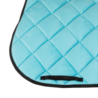 Tapis de saut Equestro avec logo en daim Ciel Bleu