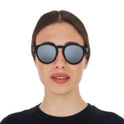 Lunettes de soleil sport Equestro polarisées modèle Heulwen Noir mat / silver revo Argent