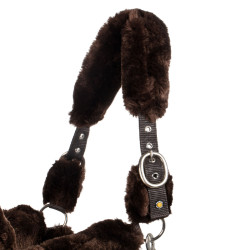 Licol en polypropylène Equestro doublé en mouton synthétique Chocolat / marron