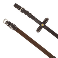 Rênes en cuir Equestro avec sangle Marron foncé