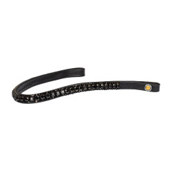 Frontal Equestro avec triple rangée de cristaux Noir / noir