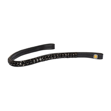 Frontal Equestro avec triple rangée de cristaux Noir / noir
