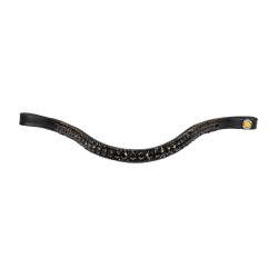 Frontal Equestro avec triple rangée de cristaux Noir / noir