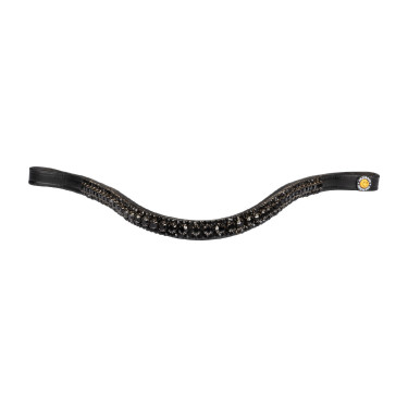 Frontal Equestro avec triple rangée de cristaux Noir / noir