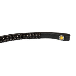 Frontal Equestro avec triple rangée de cristaux Noir / noir