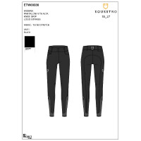 Pantalon Equestro femme taille haute logo en strass Noir