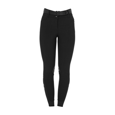 Pantalon Equestro femme taille haute logo en strass Noir