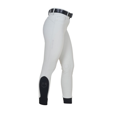 Pantalon Equestro femme taille haute logo en strass Brume du port Gris