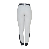 Pantalon Equestro femme taille haute logo en strass Brume du port Gris