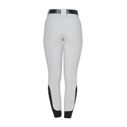 Pantalon Equestro femme taille haute logo en strass Brume du port Gris