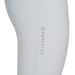 Pantalon Equestro femme taille haute logo en strass Brume du port Gris