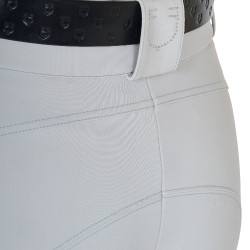 Pantalon Equestro femme taille haute logo en strass Brume du port Gris