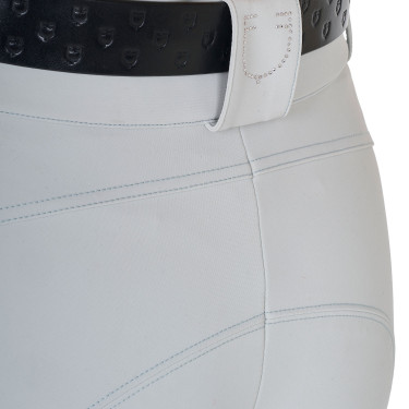 Pantalon Equestro femme taille haute logo en strass Brume du port Gris