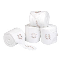 Bandes en polaire Equestro avec logo en strass Blanc