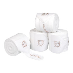 Fleece bandages met strasslogo Wit