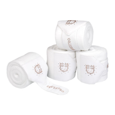 Fleece bandages met strasslogo Wit